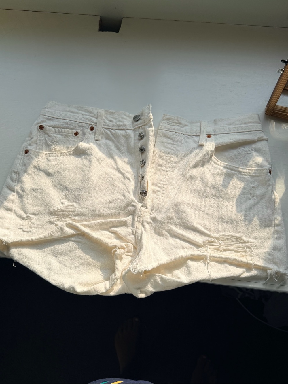 Levi’s High-Waist Denim Shorts with Button Fly